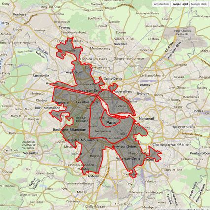 taille d'Amsterdam à Paris