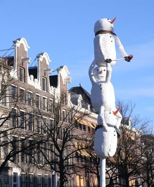 totem de 3 bonshommes de neige