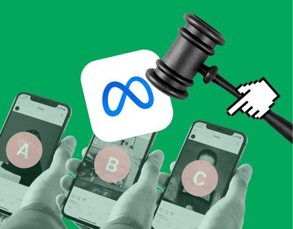 infographie de Bits of Freedom avec mobiles et marteau de la justice