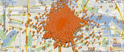carte d'Amsterdam en orange