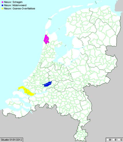 Fusion des communes néerlandaises en 2013