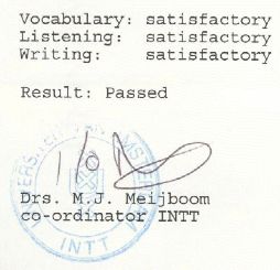reçu à l'examen