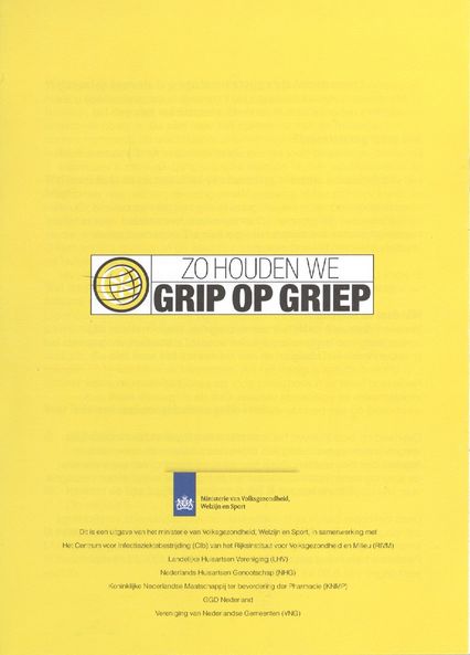 dos du dépliant sur la grippe