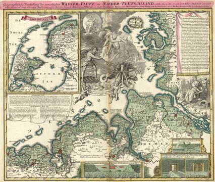 carte des inondations de noël 1717