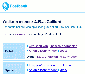 mijn Alix Guillard Postbank page