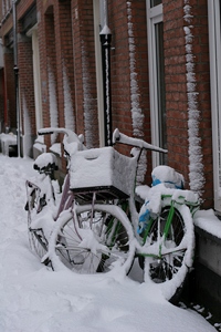 neige sur les vélos