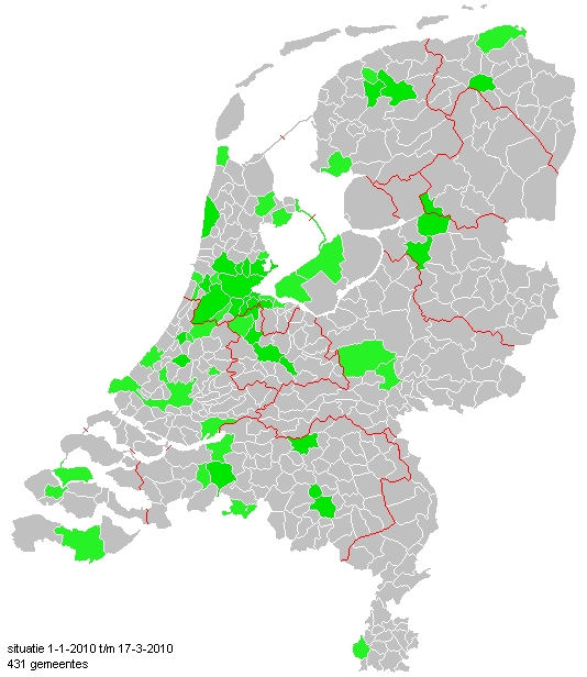 carte des Pays-Bas, communes visitées par Alix Guillard