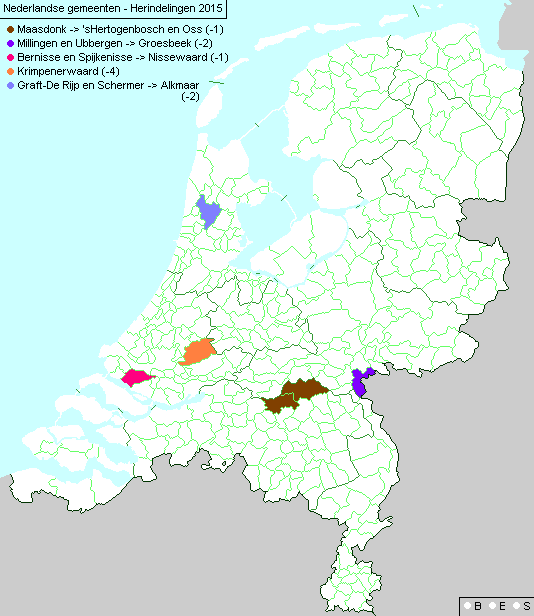 Fusion des communes néerlandaises en 2015