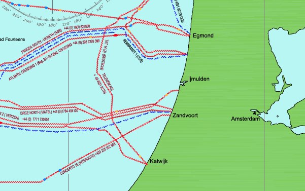 les cables de la mer du Nord aux Pays-Bas