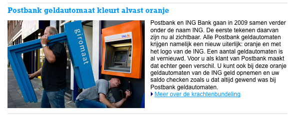 distributeur postbank devient ING