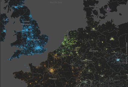 Carte de twitter en Europe