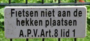 fietsen niet plaatsen