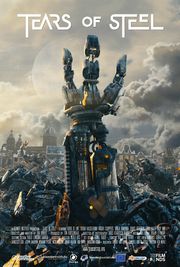 Affiche de Tears of Steal: une main robot qui sort d'une ville futuriste