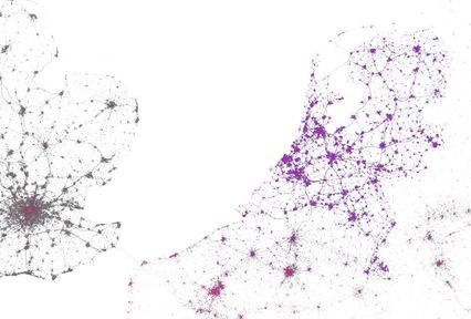 carte nord Europe des tweets par langue
