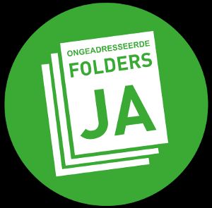 autocollant vert ongeadresseerde folders JA!