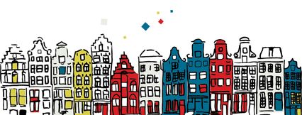 amsterdam-decouverte dessin de maisons de canaux