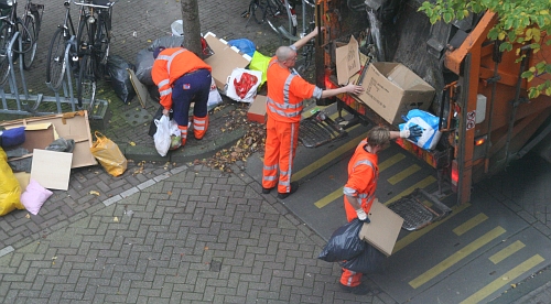 ramassage des ordures à Amsterdam
