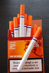 Orange Pall Mall cigarettes