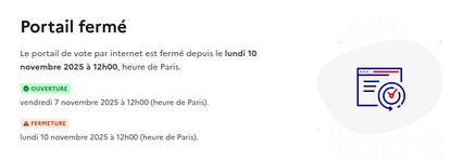 capture d'écran du portail fermé